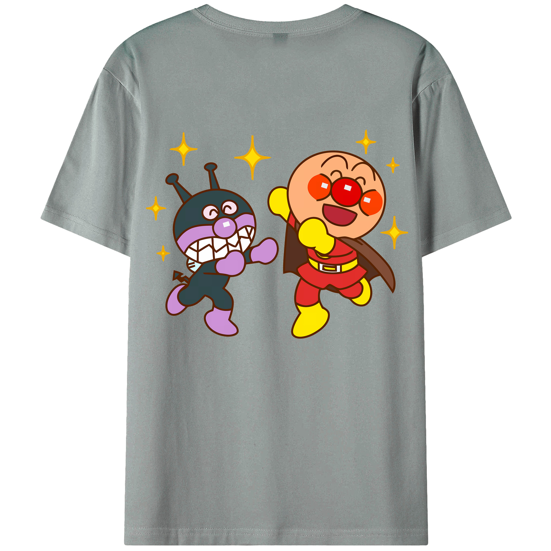 （画像用） アンパンマン Anpanman 綿100％ メンズ半袖Tシャツ（バックプリント） 通気性